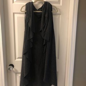 City Wrap Gray Long Cardigan Vest